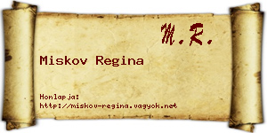 Miskov Regina névjegykártya